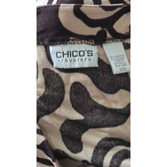 Chico's Travelers Top Women's multicolor Floral Acetate Slinky Knit Size 2 - Picture 3 of 6